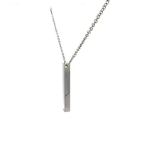 Stainless Steel 39X5mm Engravable Bar Pendant - 18"