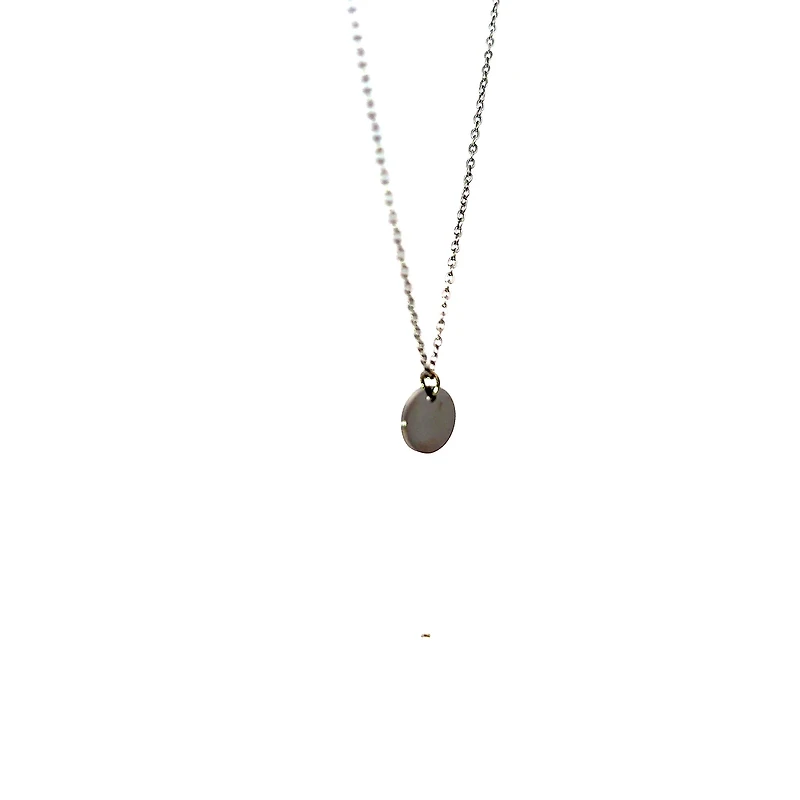 Stainless Steel 10mm Engravable Disc Pendant - 18"
