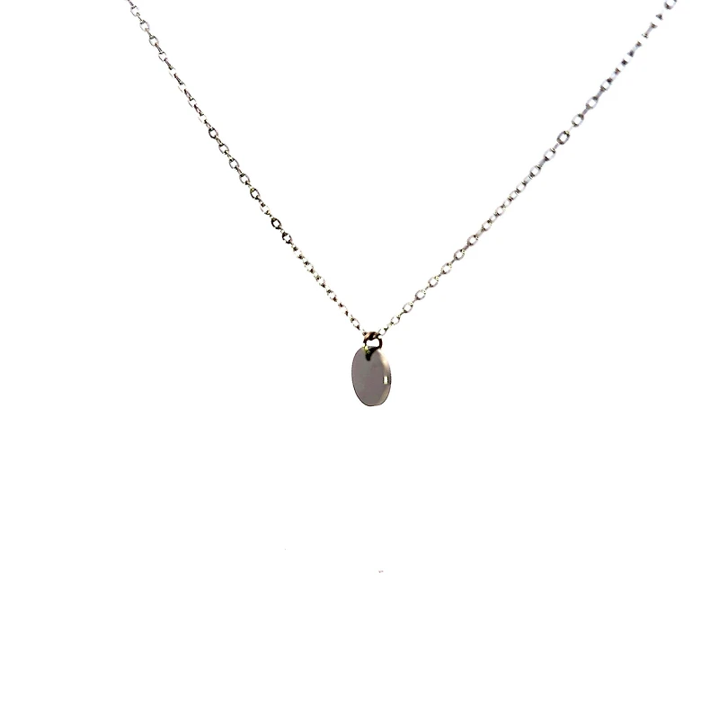 Stainless Steel 10mm Engravable Disc Pendant - 18"
