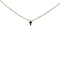 Stainless Steel Gold Plated 8.5X6mm Cross Pendant - 18"