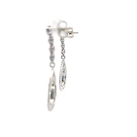14K White Gold Sapphire and Diamond Earring