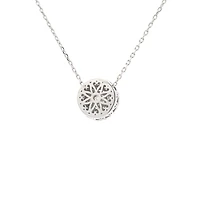 14K White Gold 1.14cttw Diamond Halo Pendant - 18"
