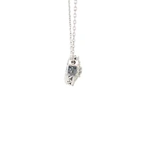 14K White Gold 1.14cttw Diamond Halo Pendant - 18"