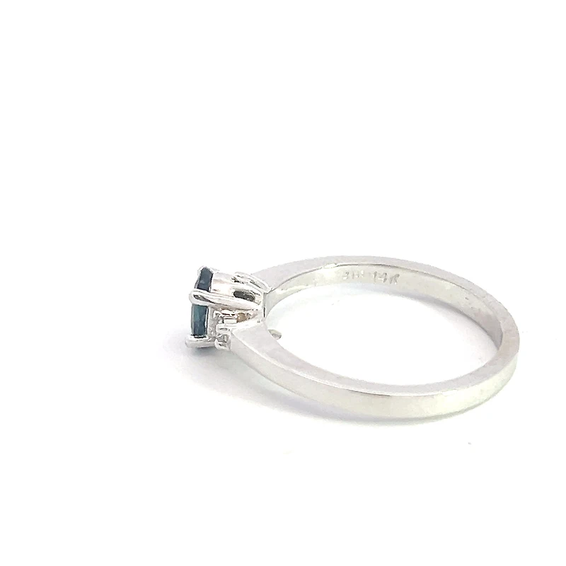 14K White Gold Sapphire and Diamond Ring