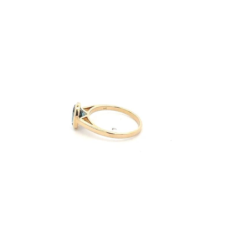 14K Yellow Gold London Blue Topaz Ring - /