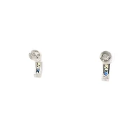 14K White Gold Rainbow Sapphire Earrings