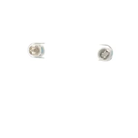 14K White Gold Blue Zircon and Diamond Earrings