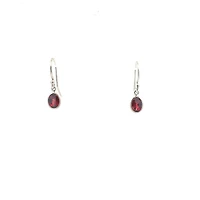Silver Garnet Dangle Earrings