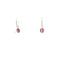 Silver Garnet Dangle Earrings
