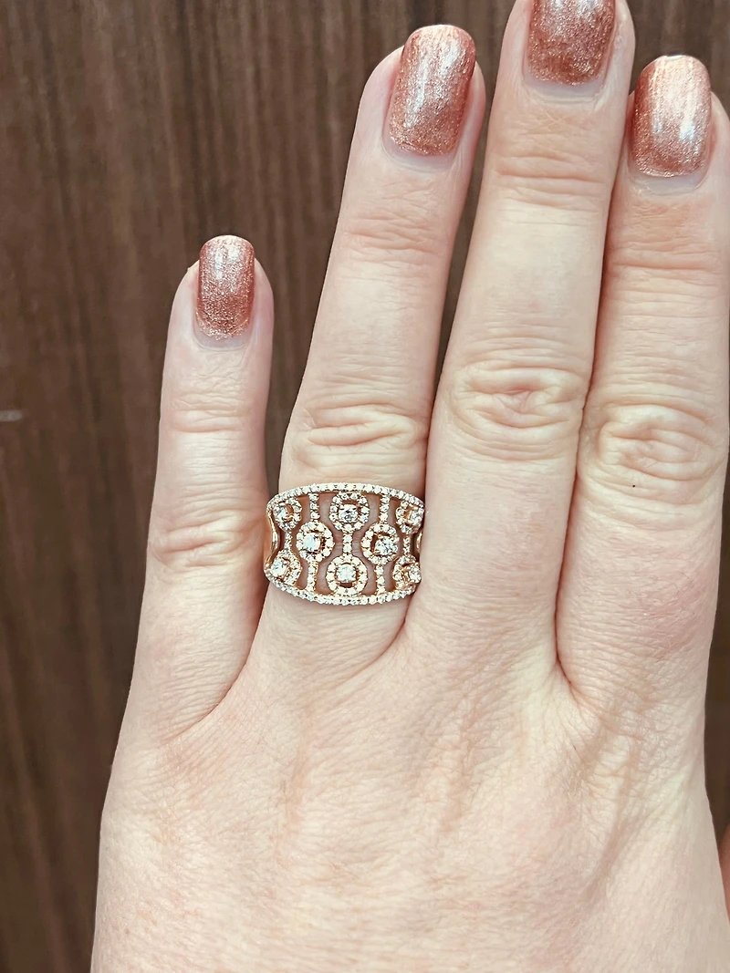 14K Rose Gold cttw White Diamond Ring