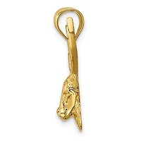 14K Yellow Gold Polished Deer Head Charm - 23mm x 18mm