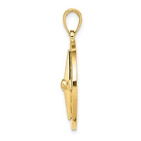 14K Yellow Nautical Compass Charm - 28mm x 21mm