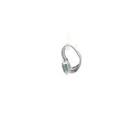 18K White Gold 0.90 cttw Emerald and White Diamond Earrings
