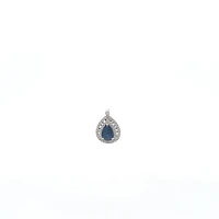 18K White Gold 1.35 cttw Sapphire and White Diamond Pendant