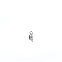 18K White Gold 1.35 cttw Sapphire and White Diamond Pendant