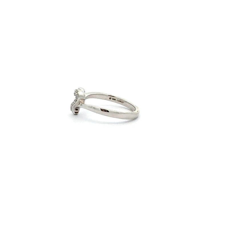 10K White Gold Heart 0.05cttw Diamond Ring - 4