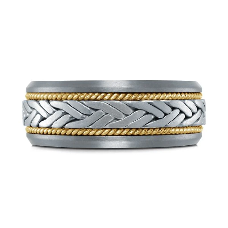 14K Two-Tone Gold and Tantalum Mens Band