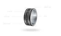 14K White Gold, Tantalum, Titanium