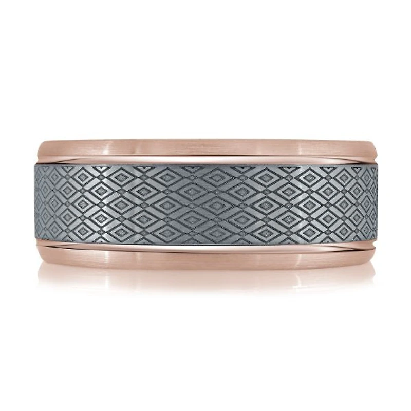14K Rose Gold and Tantalum Mens Band