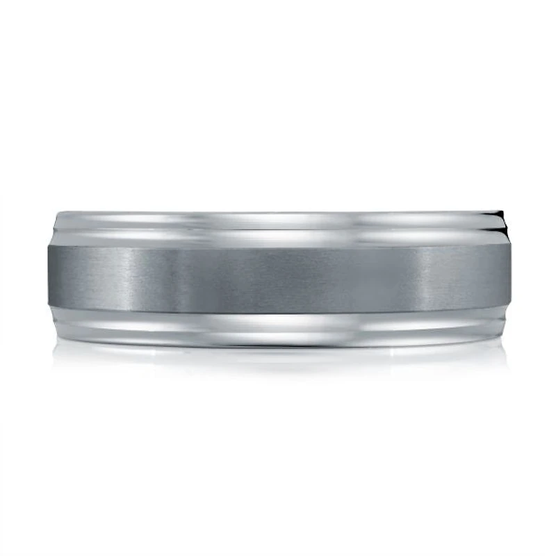 14K White Gold and Tantalum Mens Band