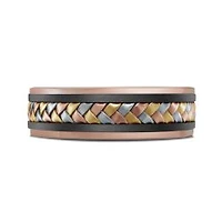 14K Tri-Tone Gold, Tantalum and Carbon-Fiber Mens Band