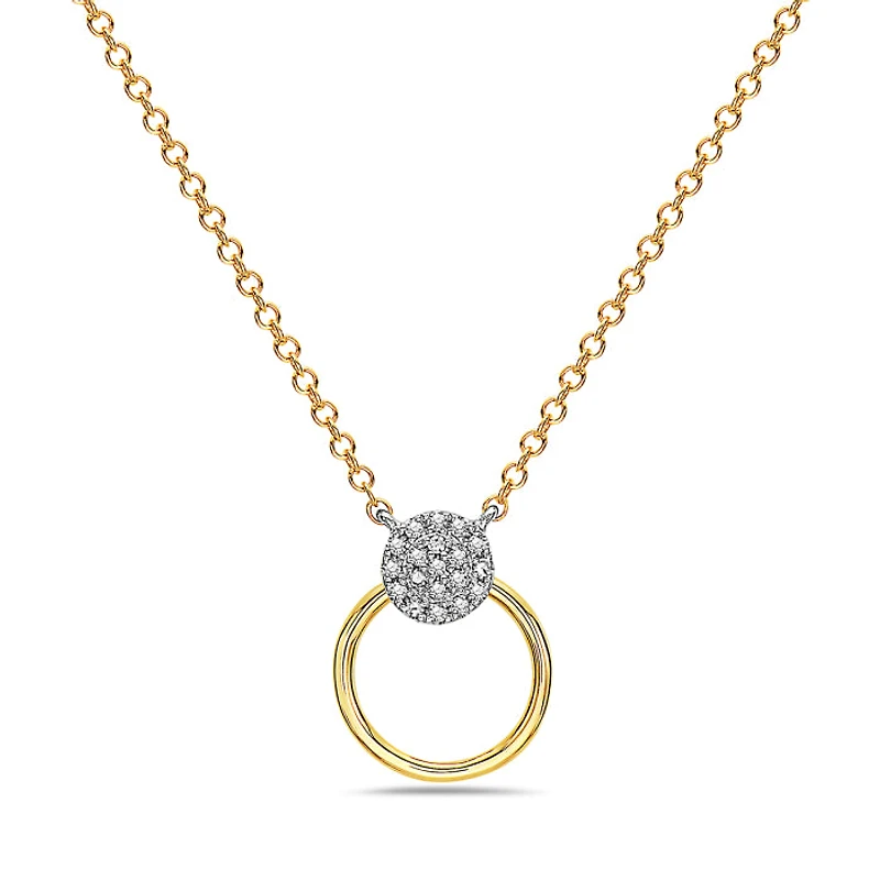 14K Yellow and White Gold 0.05 cttw Diamond Pendant