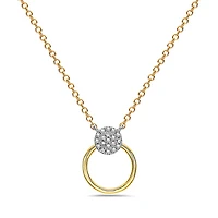14K Yellow and White Gold 0.05 cttw Diamond Pendant