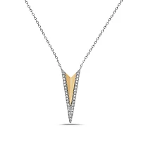 14K White and Yellow Gold Diamond Pendant