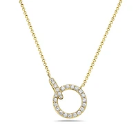14K Gold Diamond Circle / Infinity / Eternity Pendant