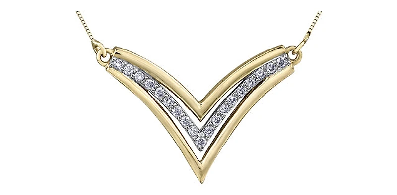 10K Yellow Gold cttw Diamond Necklace