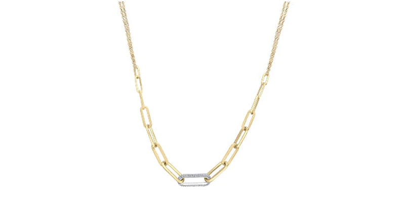 10K Yellow Gold 0.82 cttw Diamond Necklace - 18"