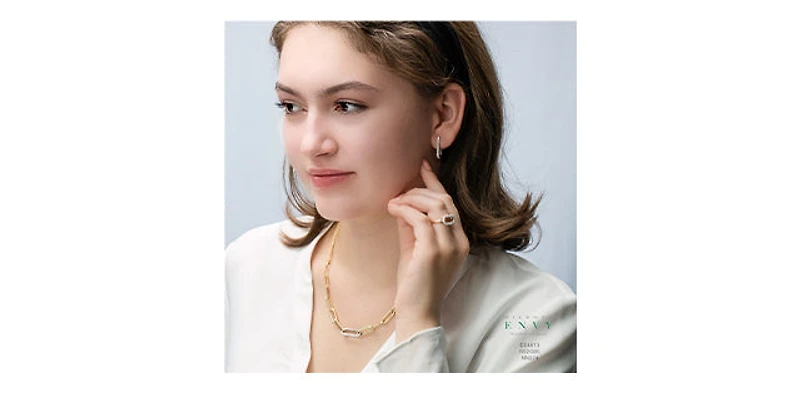 10K Yellow Gold 0.82 cttw Diamond Necklace - 18"