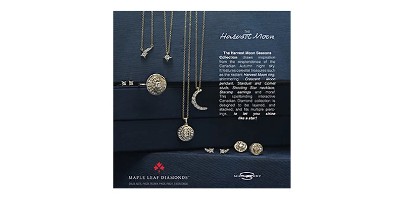 14K Yellow Gold 0.15cttw Canadian Diamond Shooting Star Necklace, 18"