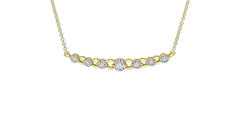 10K Yellow & White Gold 0.18 cttw Diamond Necklace