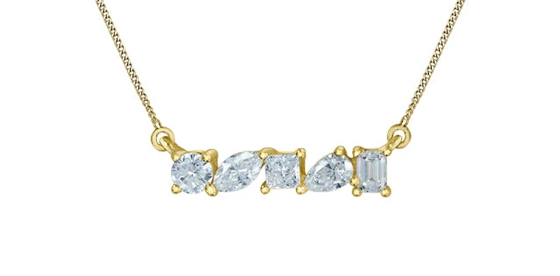 10K Yellow Gold 0.50cttw Lab Grown Diamond Necklace - 18 Inches