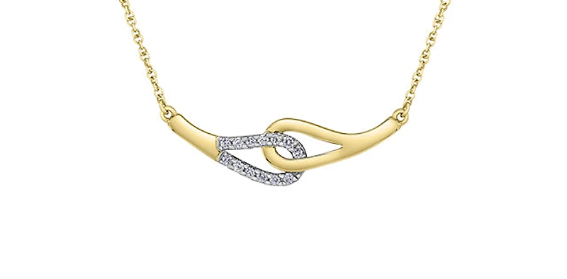 10K Yellow Gold 0.13cttw Diamond Necklace