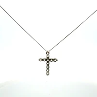 10K White Gold 1.00cttw Lab Grown Diamond Cross Necklace