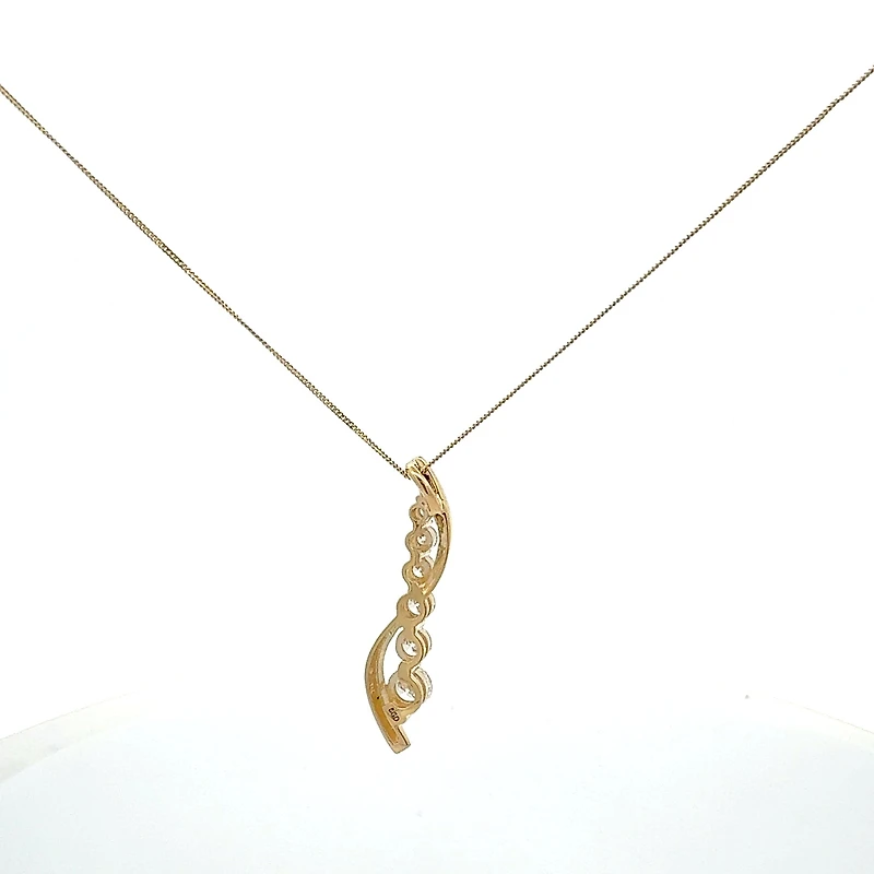 10K Yellow Gold 1.00cttw Lab Grown Diamond Pendant Necklace