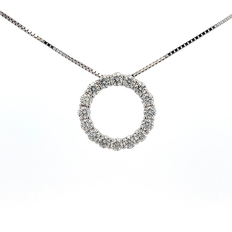 10K White Gold 1.00cttw Diamond Necklace
