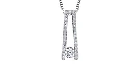 10K White Gold 0.30 cttw Canadian Diamond Pendant, 18"