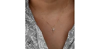 10K Yellow Gold 0.015cttw Diamond Cross Pendant