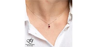 10K White Gold Genuine Ruby Pendant