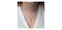 10K Yellow Gold 0.06 cttw  Diamond  Cross Pendant, 18"