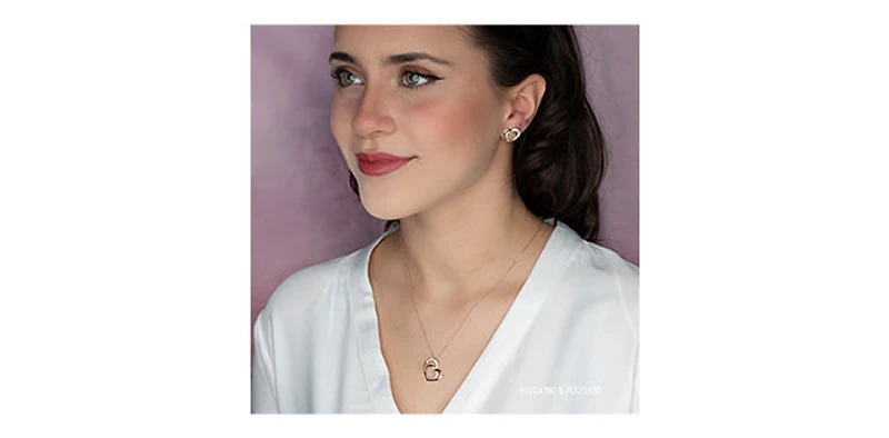 10K Yellow Gold 0.068cttw Diamond Heart Pendant, 18"