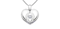 10K White Gold 0.20 cttw Diamond Heart Pulse Pendant