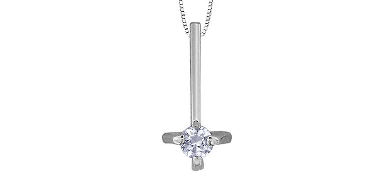 10K White Gold 0.035 cttw Diamond Pendant