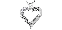 10K White Gold 0.04cttw Diamond Heart Pendant - 18"