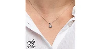 10K White Gold 0.06 cttw Diamond Illusion Set Solitaire Pendant, 18"