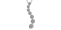 10K White Gold 0.04 cttw Diamond Journey Pendant, 18"