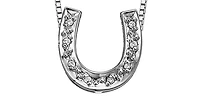 10K White Gold 0.06 cttw Diamond Horeshoe Pendant